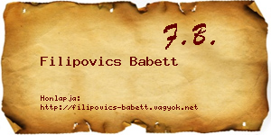 Filipovics Babett névjegykártya